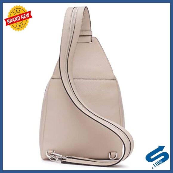 Vegan Leather Convertible Sling Backpack with 2 Pockets, Daypack Design main image 4